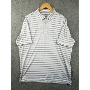 Mizzen + Main Polo Shirt Men's XL Trim Stretch Blue White Stripe Short Sleeve